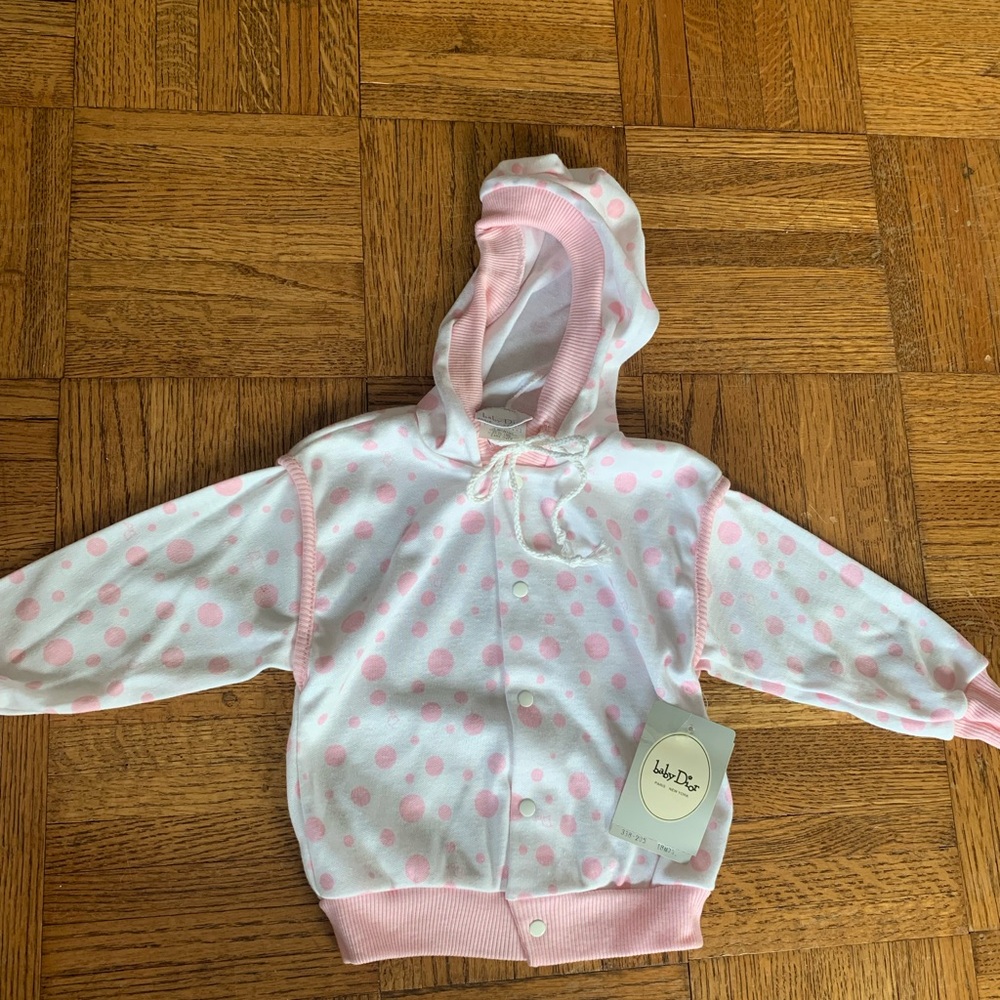 NWT! Baby Dior Pink Polka Dot Baby Hoodie